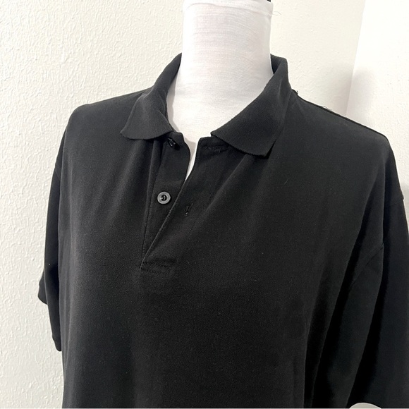 PJ Mark Men's Size Large 2-Button Black Short Sleeve Polo Shirt Business Casual - Picture 2 of 8